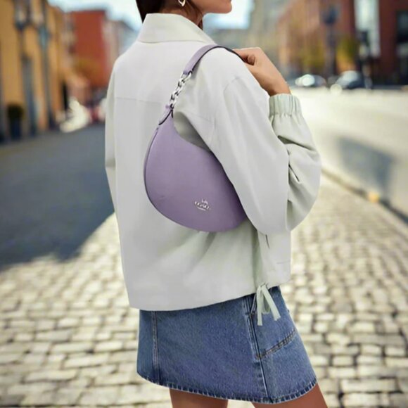 NWT Coach Medium Payton Hobo Leather Handbag in Light Violet - Picture 6 of 6